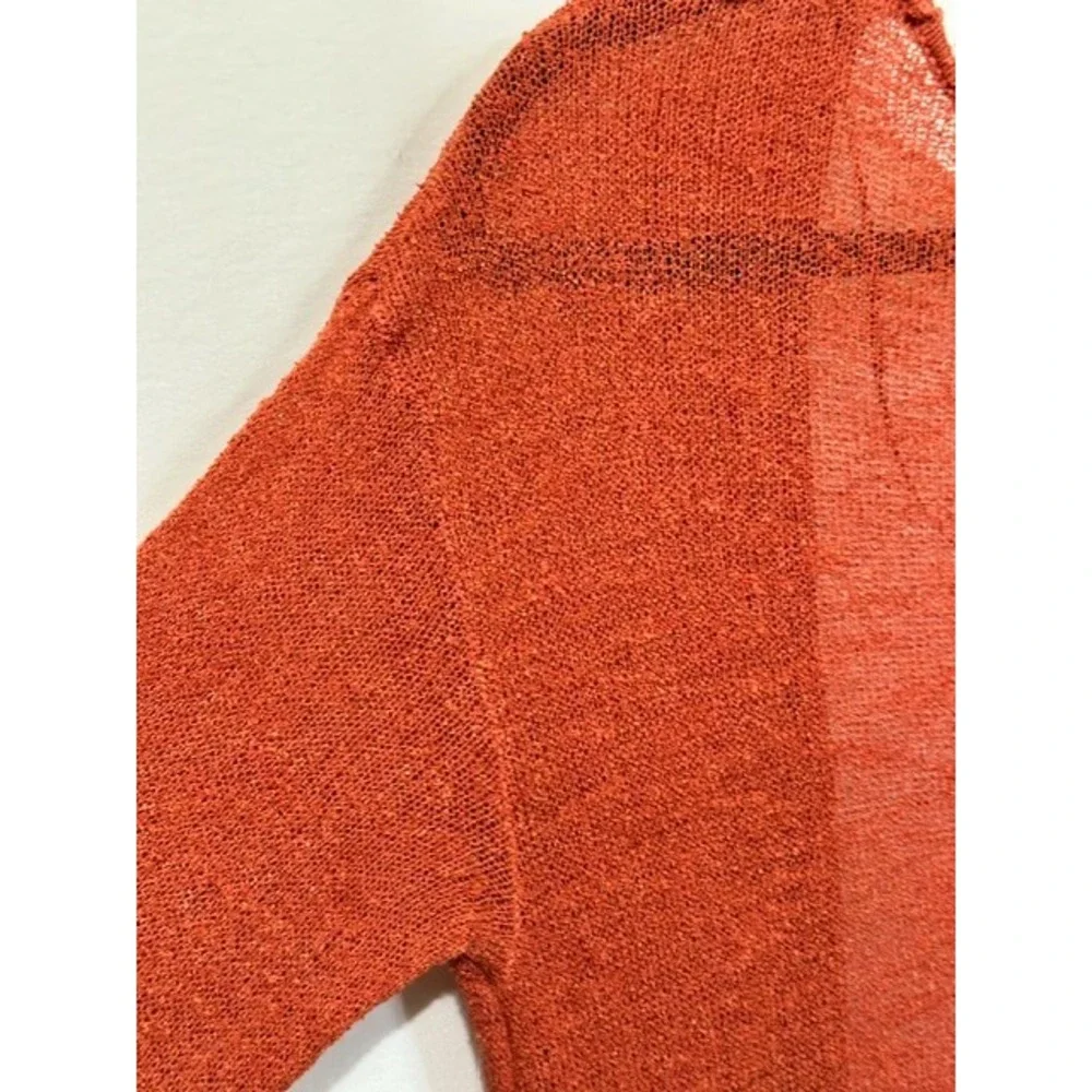 Free People Free-Est Size Medium Rust Color Sheer Light Weight Duster Sweater